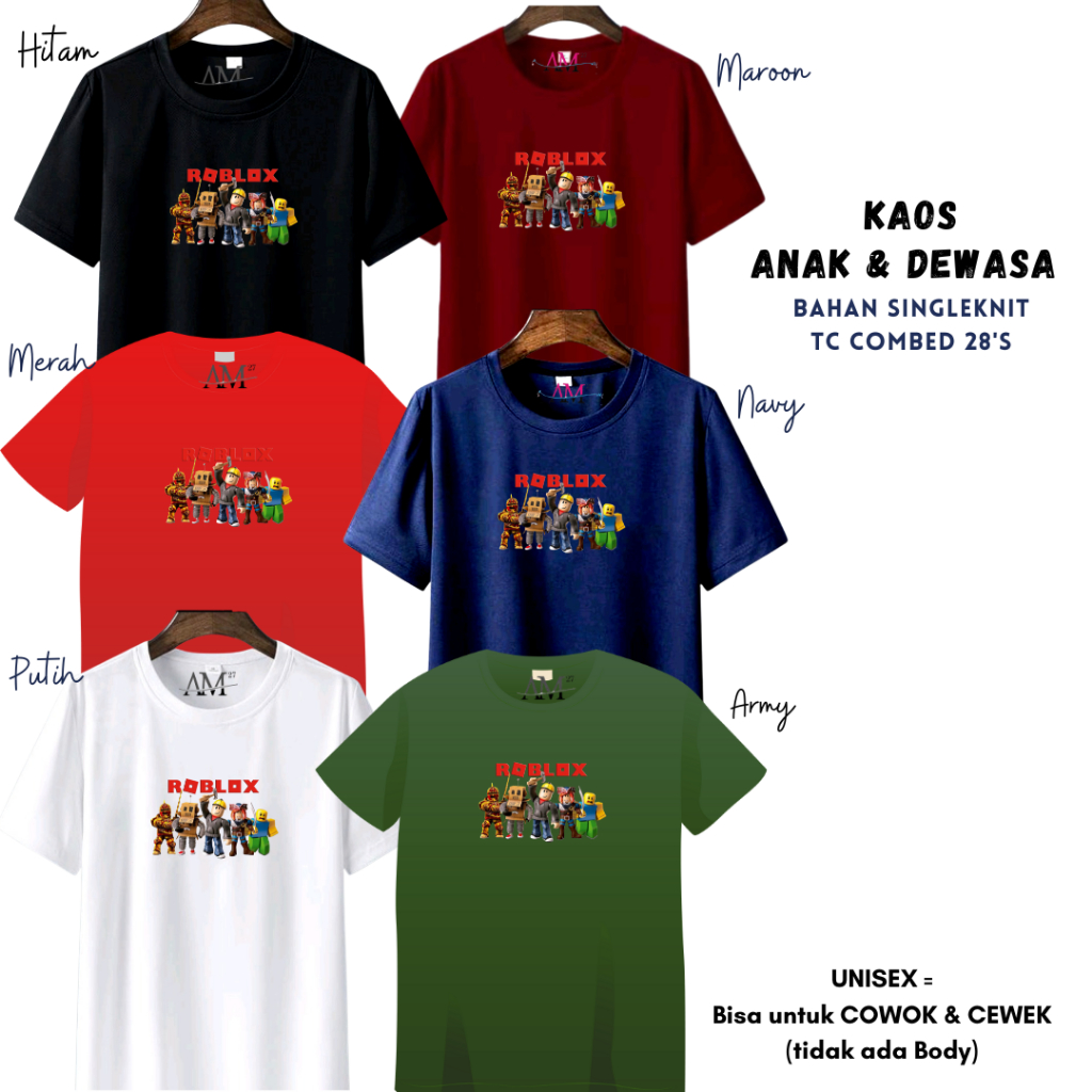 T-Shirts For Boys 1-12 Years - Teenagers- Adults S-7X Jumbo Roblox | Shopee  Singapore