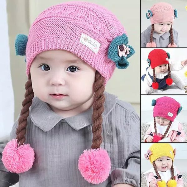 Braided Children's Beanies Braided Children's Beanies Girls' Cute Children's Beanies