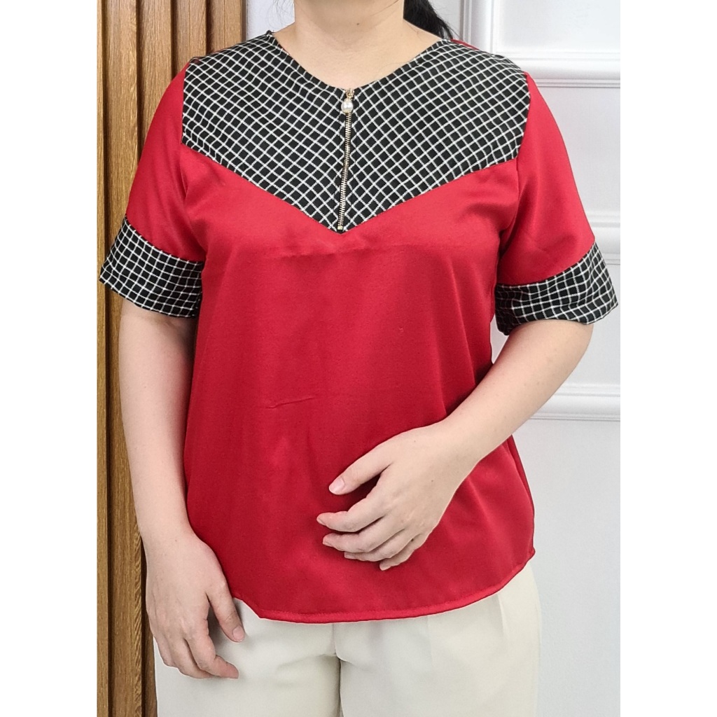 LVL - Blouse Wanita Chayo Kombinasi Cotton Jepang Square  Atasan Cewek Blus Model Baru