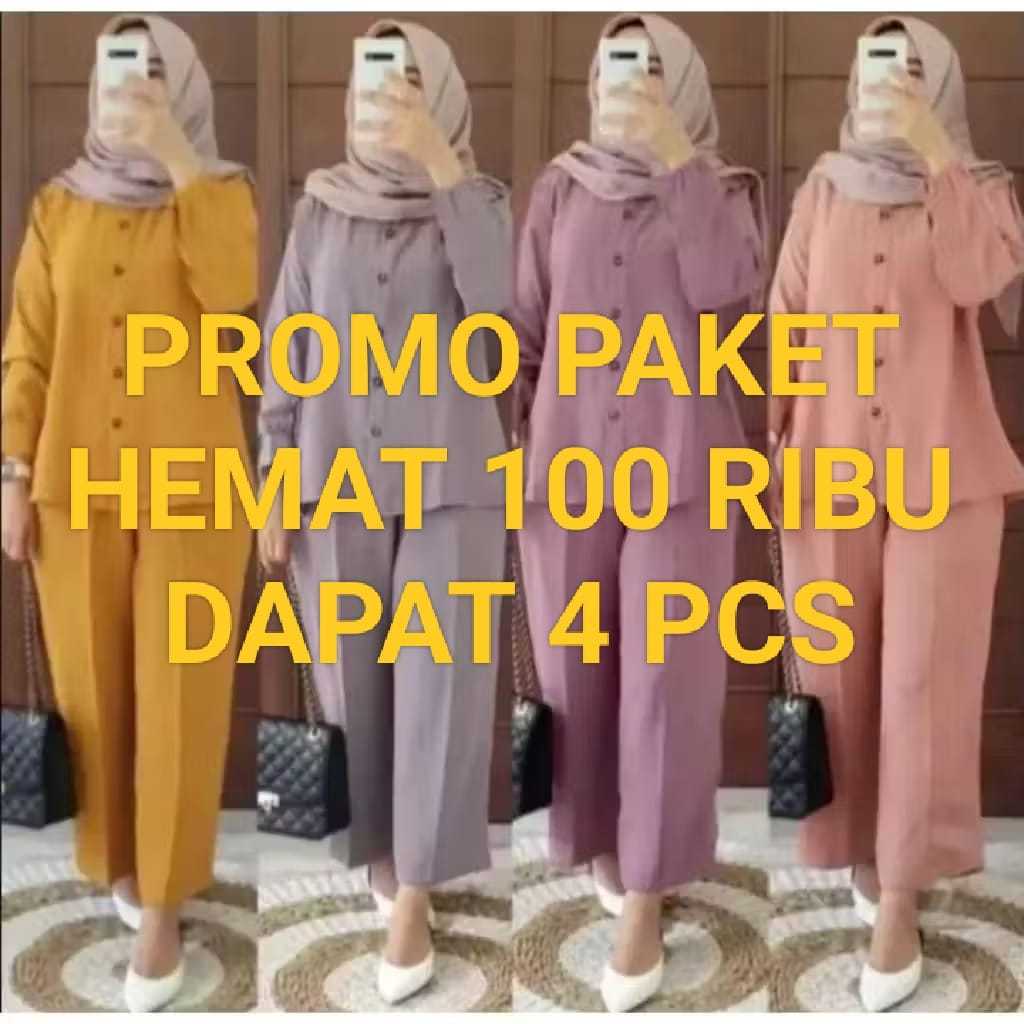 Paketan Murah 100 Ribu Dapat 4pcs Setelan Andin Pollycotton Terlaris