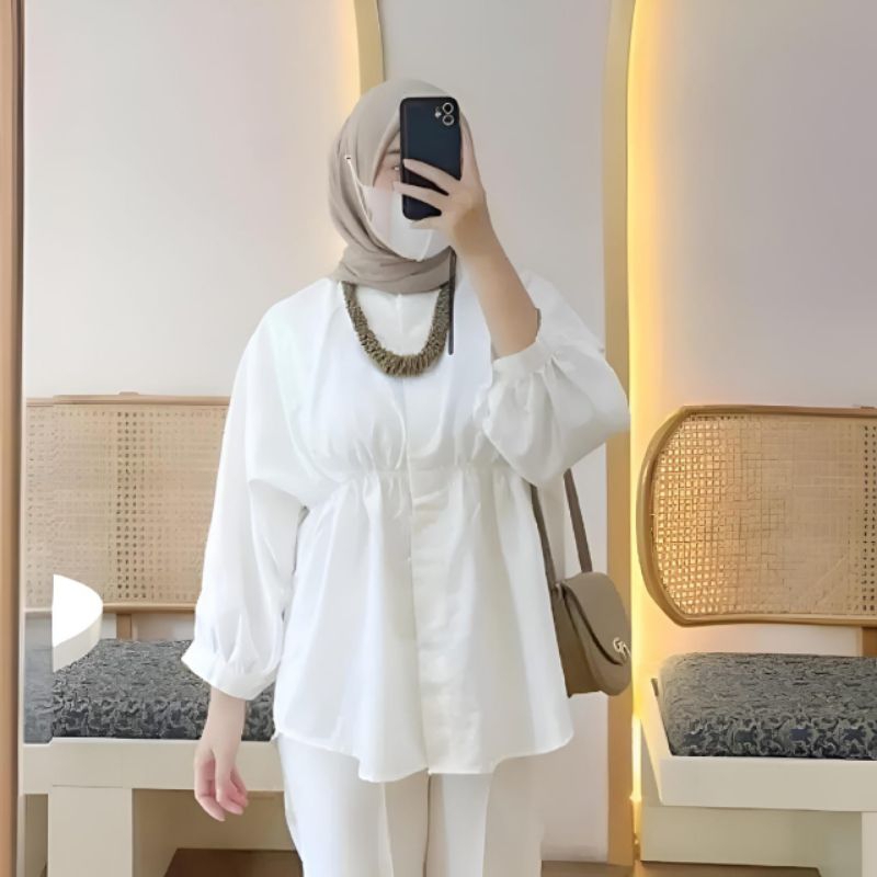 ALYA SHIRT KEMEJA WANITA Oversize Atasan wanita kemeja wanita serut depan pakaian wanita viral terla