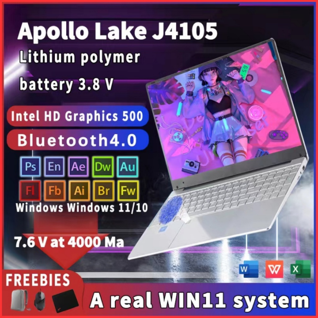 【Pengiriman Lokal Ready Stock】2024Baru laptop Murah 15.6''inc Laptop Baru Asli Windows 11 8GB 256GB 