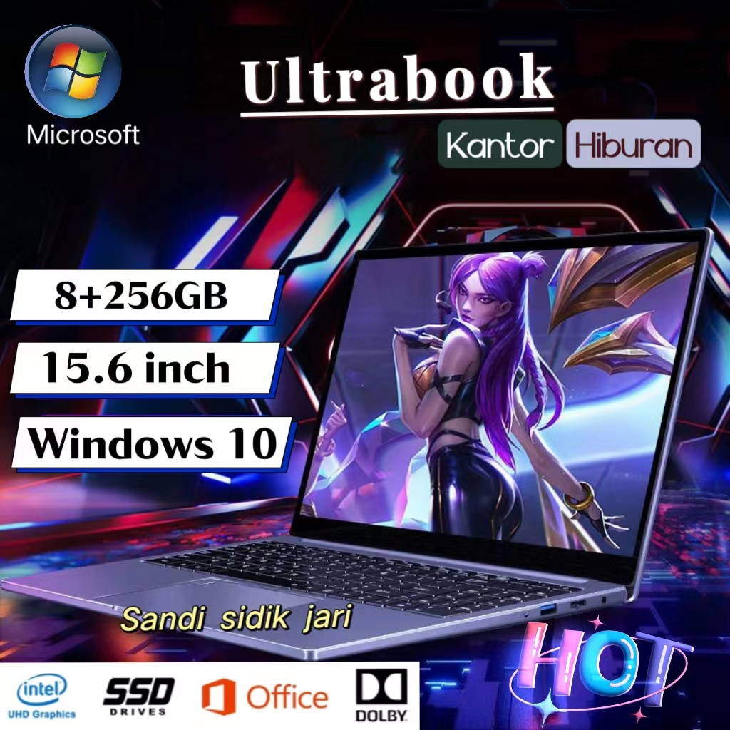 Laptop Ultrabook Peningkatan Baru Laptop asli Brand baru Laptop Murah RAM 12GB+512GB SSD Windows 10/