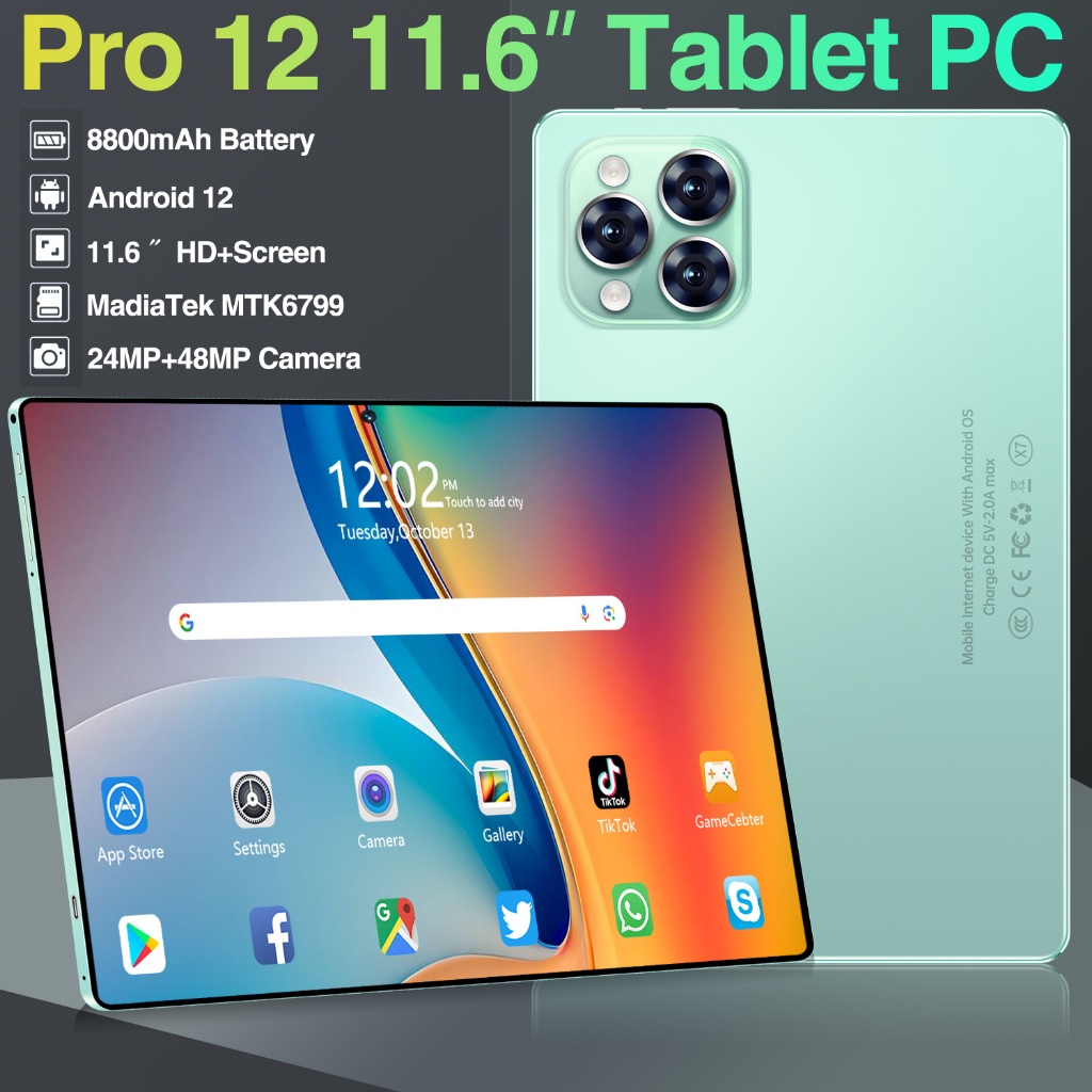 2024 Tablet Android Galaxy Tab Pro12 16GB+512GB 11.6inch Layar Full Screen Layar Besar Wifi 5G Dual 