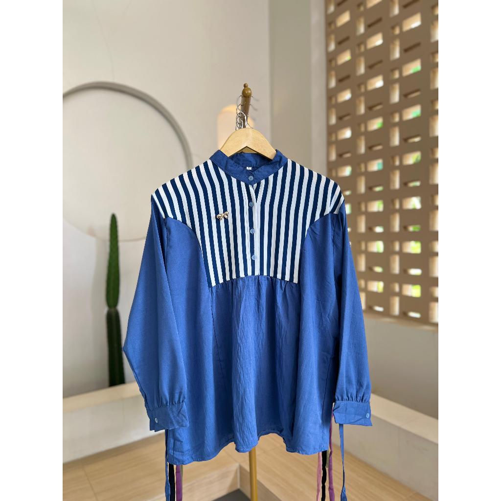 Blouse kemeja dm pololinen kombinasi salur