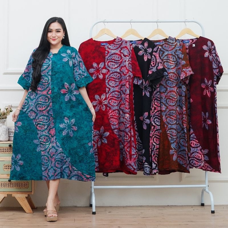 Daster Lingkar Dada 130 Super Jumbo Rayon Busui Resleting Depan