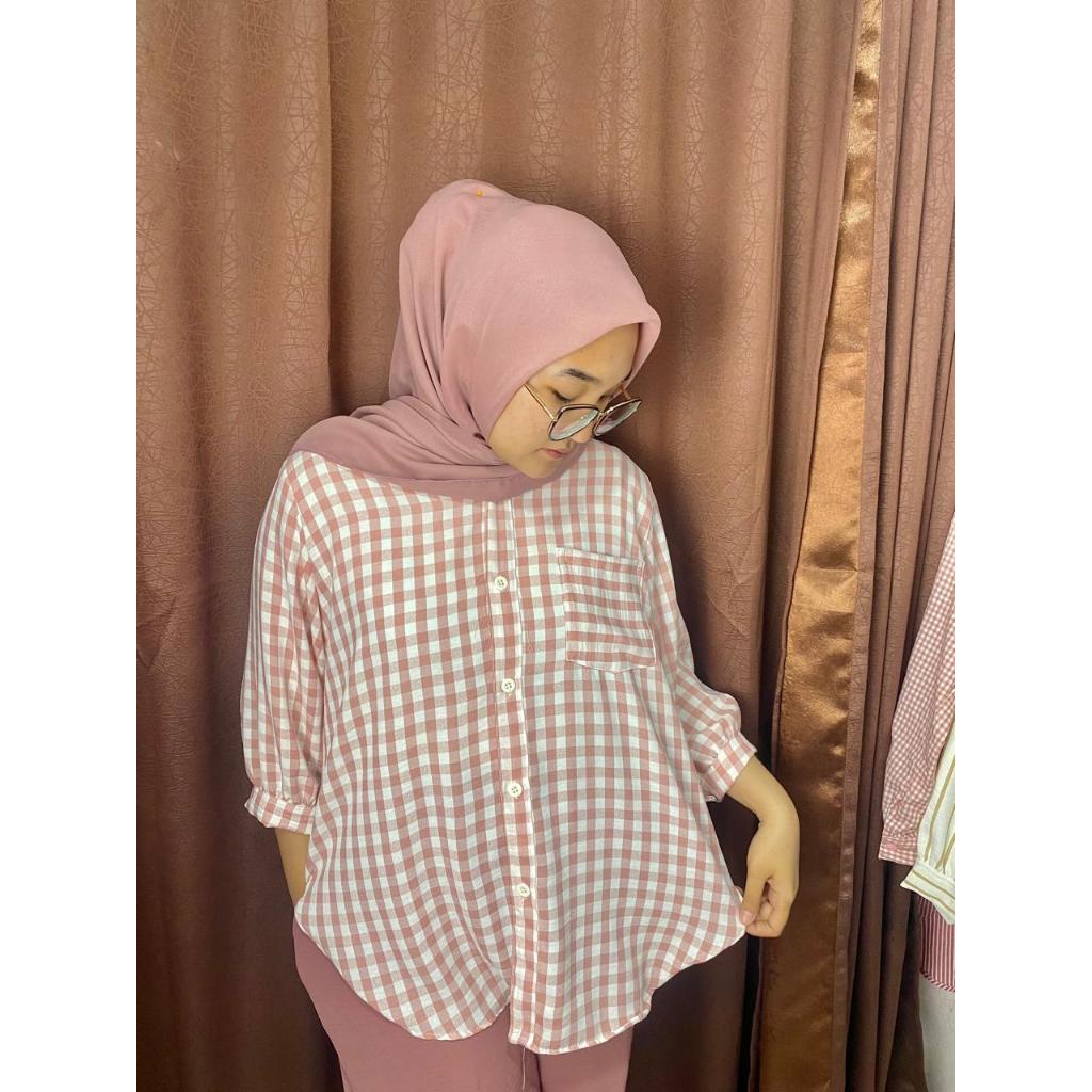 Atasan Kemeja Wanita Ukuran JUMBO AMALA Series Pakaian Atasan Kemeja Cewek Outfit Kantor Formal Hang