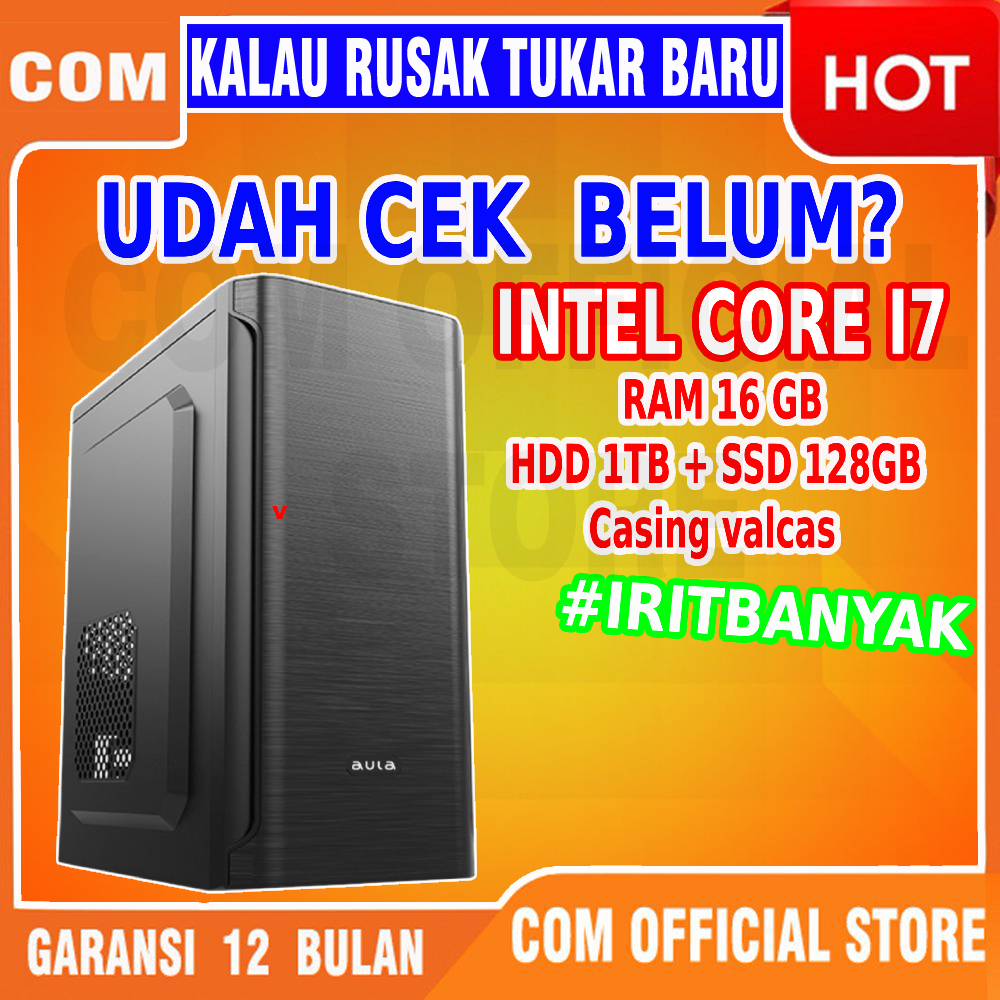CPU KOMPUTER PC COMPUTER RAKITAN CORE I7 RAM 16GGB HDD 1TB  GA PAKE MAHAL  YUK LANGSUNG DI ORDER