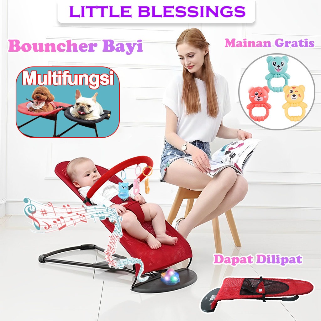 Bouncher Bayi/Kursi Ayunan Bayi Lipat/Baby Bouncer Infant Seat Tempat Tidur Bayi Goyang/Satu Keluarg