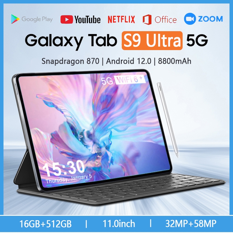 【Bisa COD】Tablet PC Asli Baru Galaxy Tab S9 S9 Ultra 16GB + 512GB Tablet Android 11.0inch Layar Full
