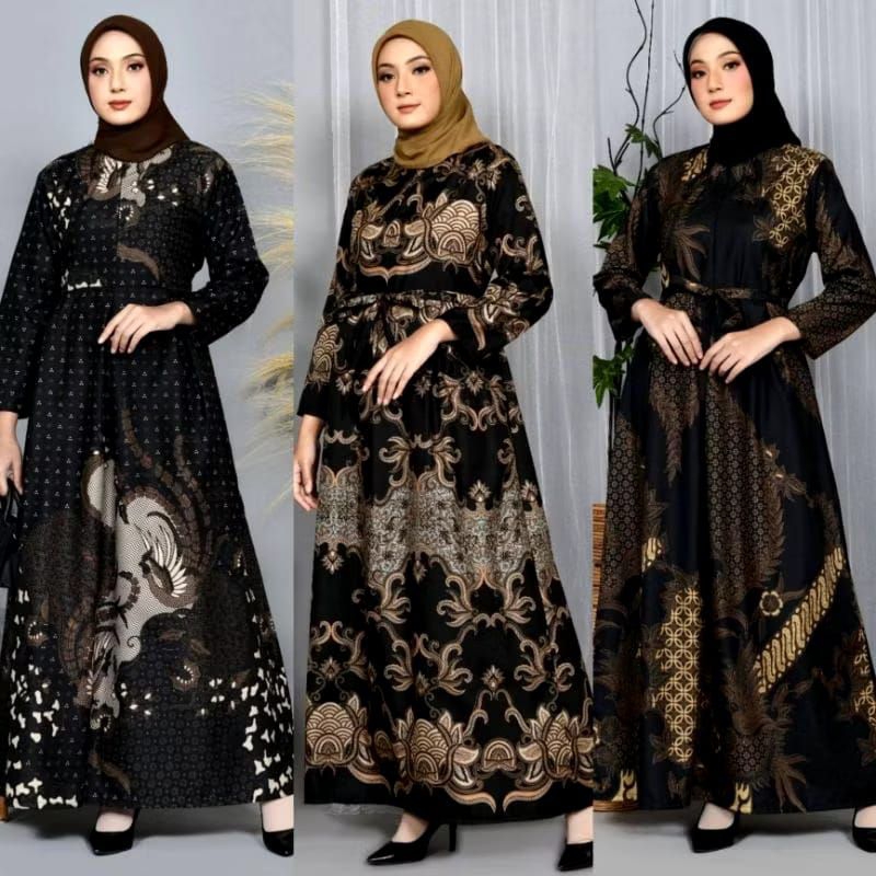 Gamis Batik Modern /  Gamis Kondangan / Busui frendly / Motif Batik Terbaru / Best seller