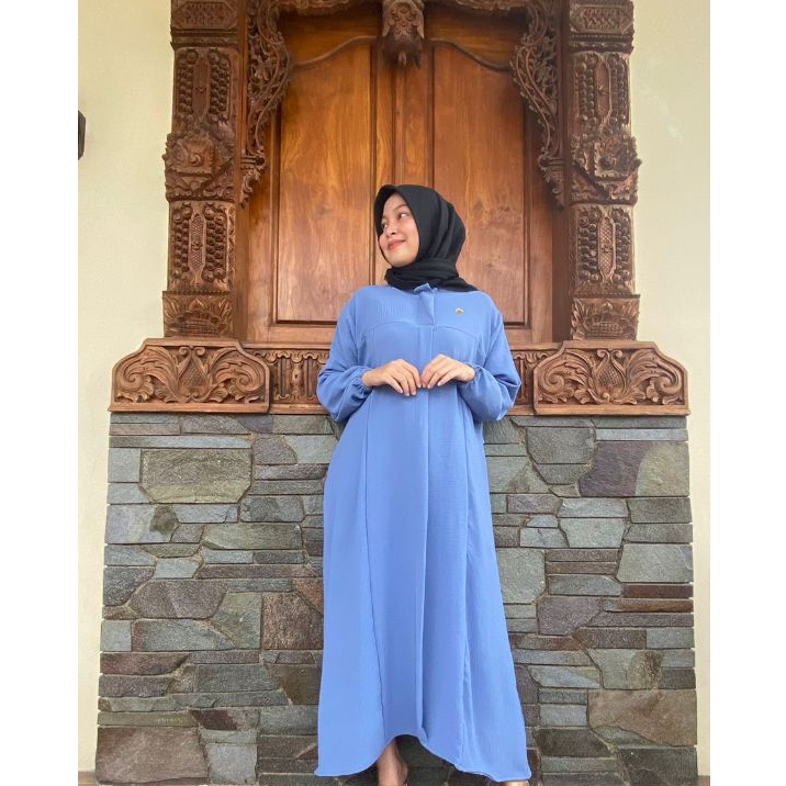 Gamis Abaya Elsira Dres Crinkle Airflow FREE BROSS