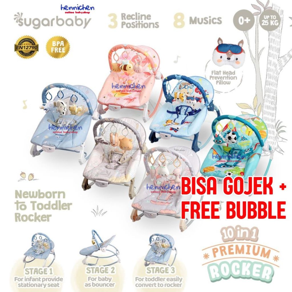 GOJEK / GRAB TERLENGKAP TERMURAH BOUNCER SUGAR BABY / KURSI GOYANG MANUAL BAYI Bouncher SUGARBABY Ro