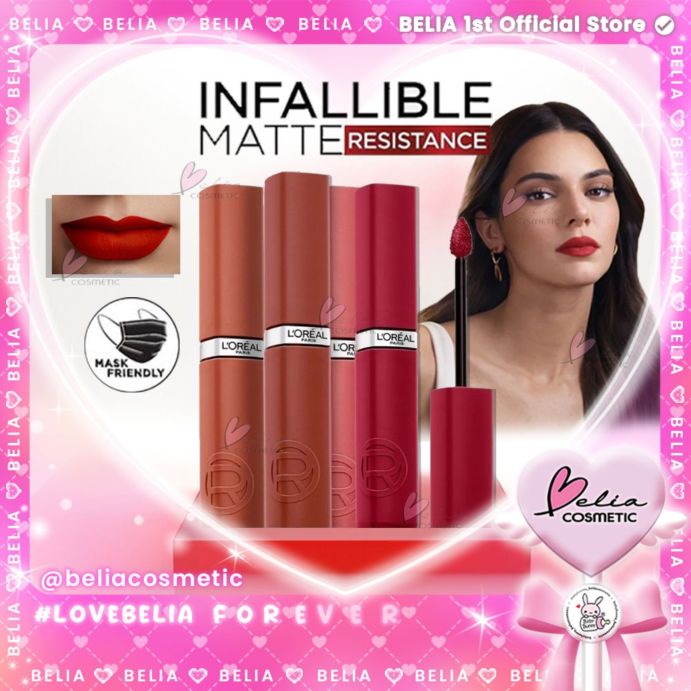 ❤ BELIA ❤ L’OREAL Paris Infallible Matte Resistance Liquid Lipstick | 16 Jam Long Lasting |Tidak Tra