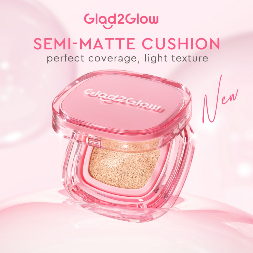【NEW LAUNCH】Glad2Glow Perfect Cover Cushion Oil-Control matte Waterproof Sweatproof Finish Poreless 