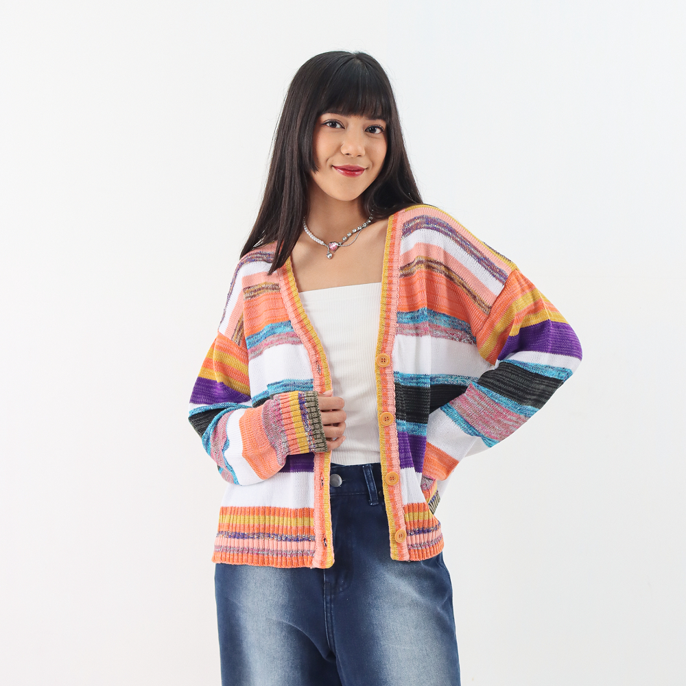 Loony - Serin Cardi Mix Orange - Cardigan