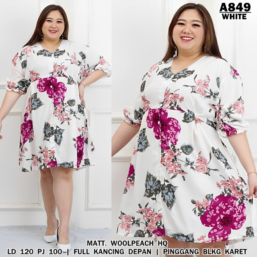 FF Dress Calista Big Size XXXL Ld 130 cm P 100 cm B 266 gr Twistcone Monalisa #4113