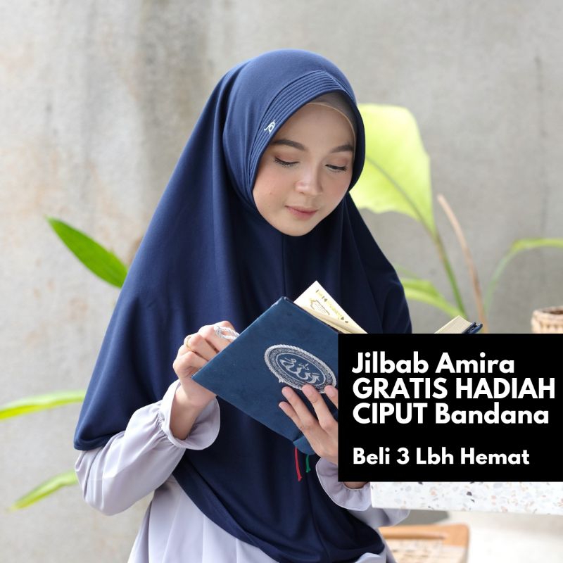 Jilbab Afra Arfa AMIRA Size M L XL JUMBO ORI Bergo Pet Antem Instan Anak Sekolah Bahan Kaos Tebal Ad