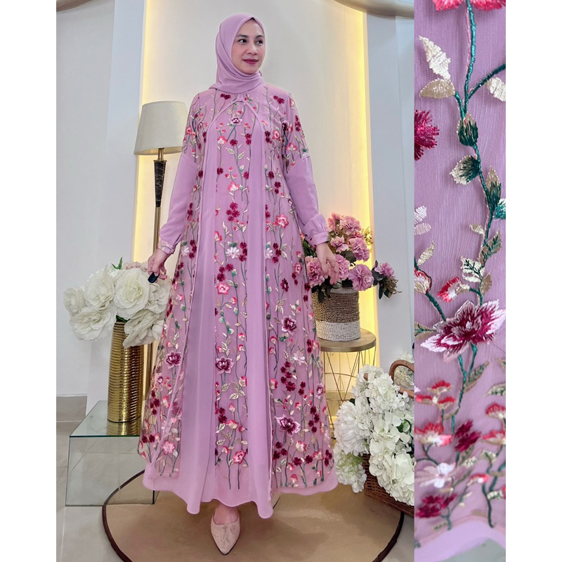 Gamis Gladys tile garden ( hijab)
