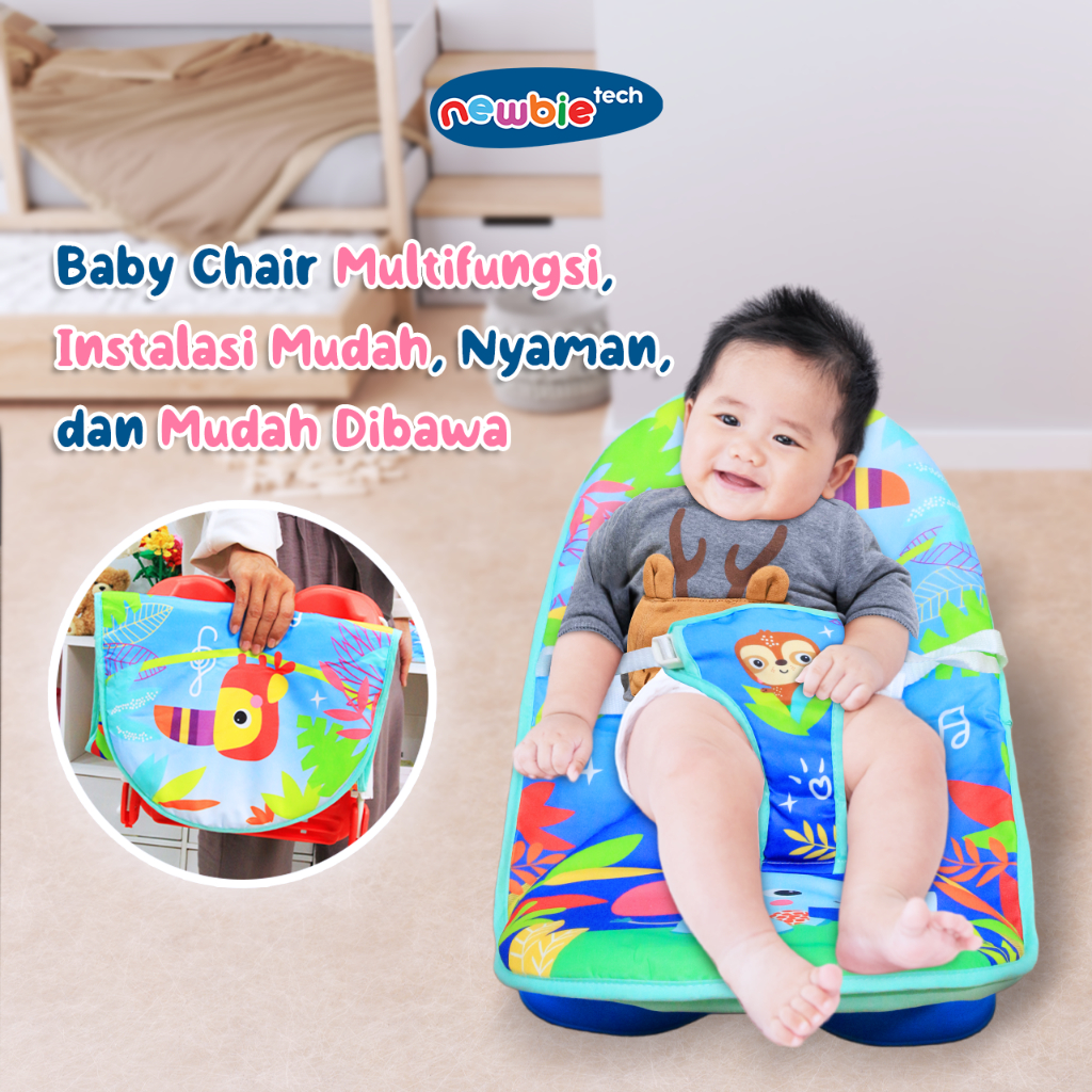 COD Bouncer Baby Chair Newbietech Tempat Duduk Lipat Kursi Bayi Bather Space Baby Tempat Mandi Bayi 