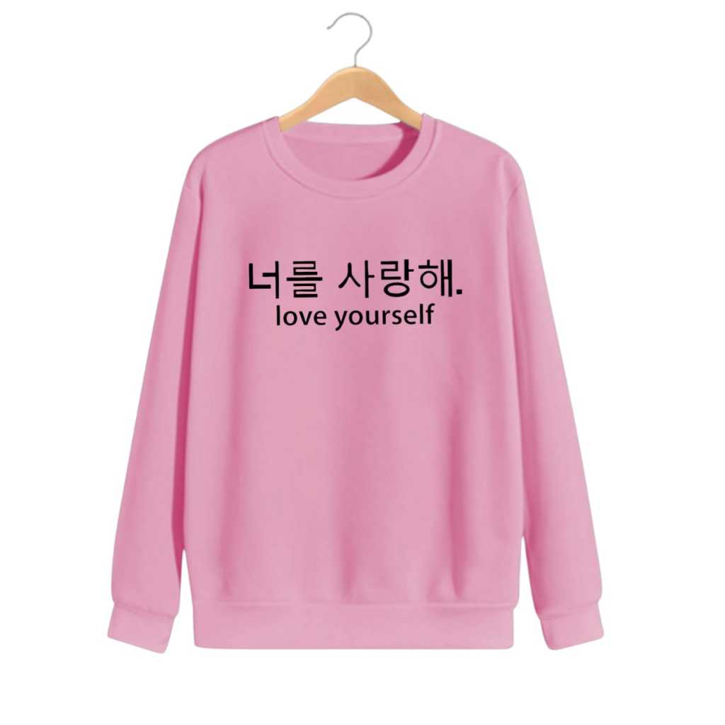 Kaos Trendy Wanita Lengan Panjang Cantik Kekinian Terbaru Tulisan Korea Love Your Self
