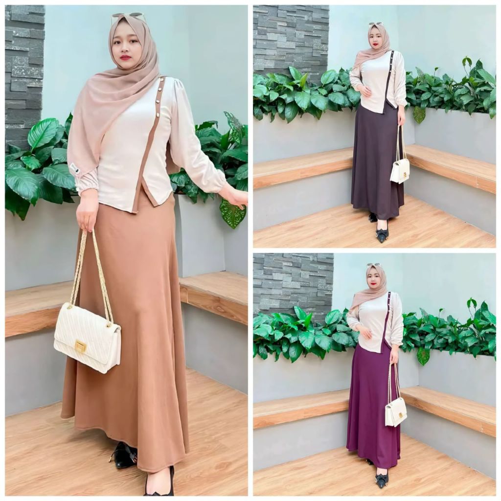 Promo!! Setelan Hanifa Set Rok dan Atasan Knit Premium, Nyaman Dipakai, Warna Elegan, Cocok untuk Ha