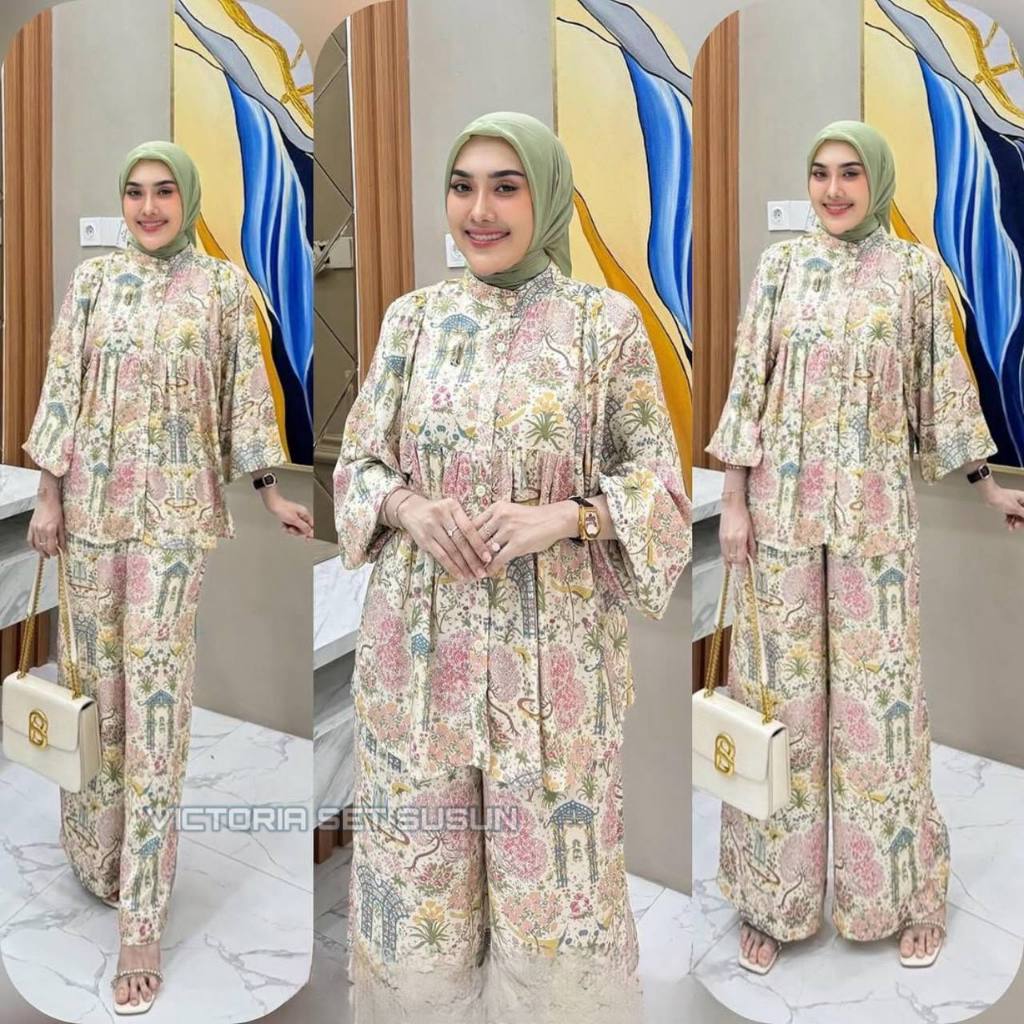 Lala Set Rayon Adem Busui Setelan Wanita Kekinian