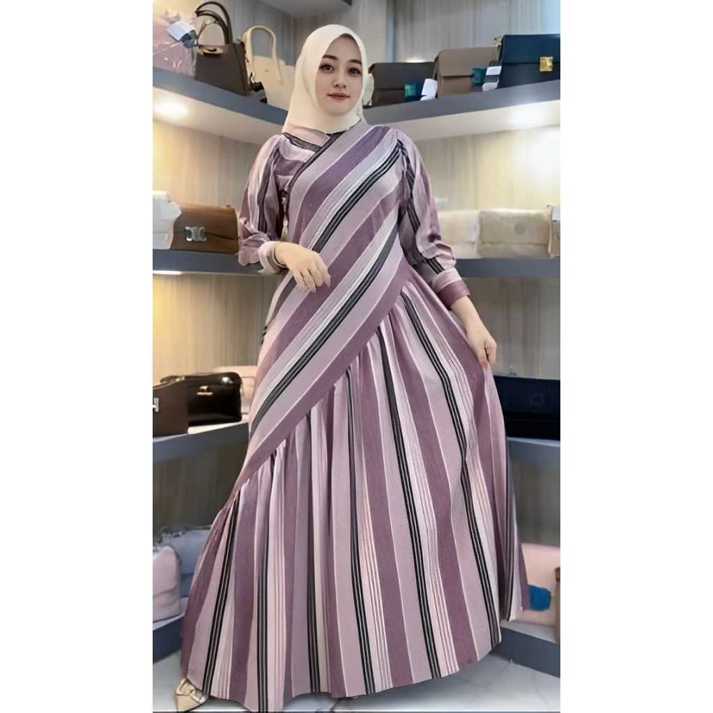 New Arrival Gamis Ayomi Salur Serong Busui Friendly Pollycotton Terbaru