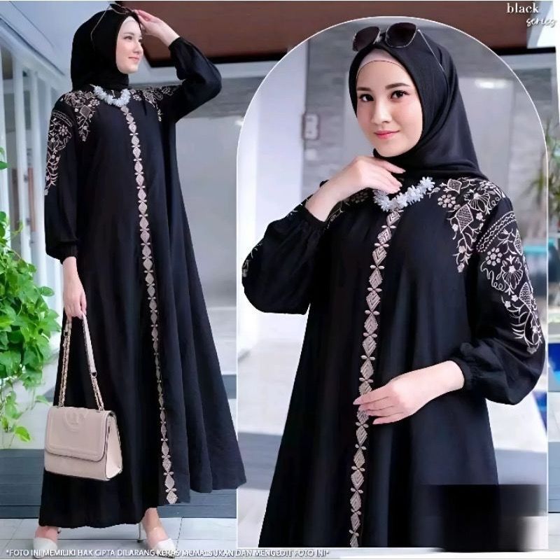 Gamis Inayah Dres Bahan Bordir Baju Kondangan Seragaman Lebaran 2025 Termurah Kualitas Terbaik