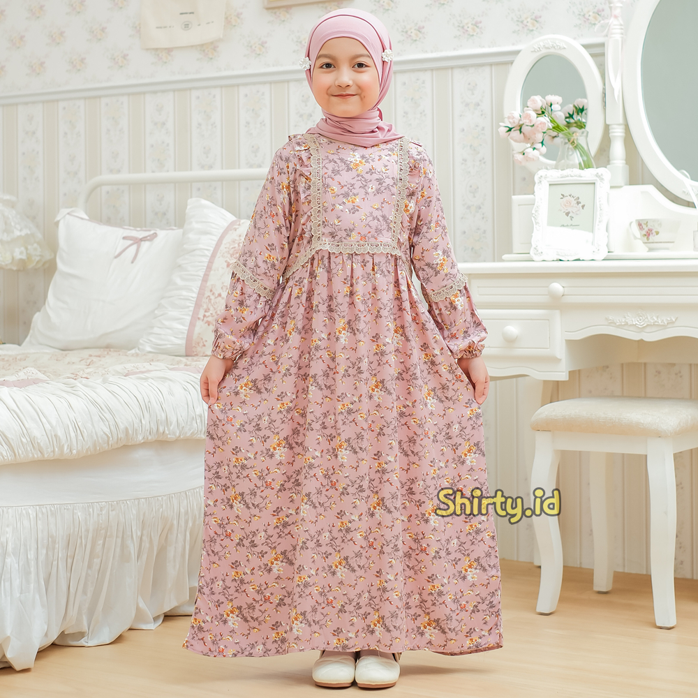 Shirty - HAWWA MAXI DRESS ANAK PEREMPUAN RAYON PREMIUM MOTIF KEKINIAN USIA 1-13 TAHUN LEBARAN 2026