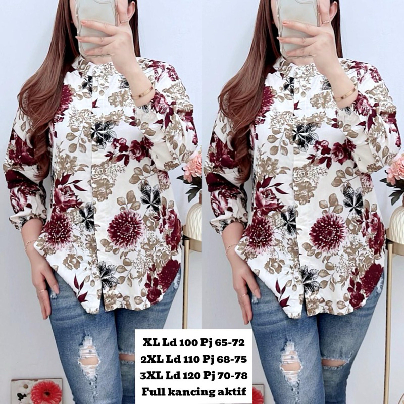 FU- KEMEJA WANITA BUNGA RAYON PREMIUM