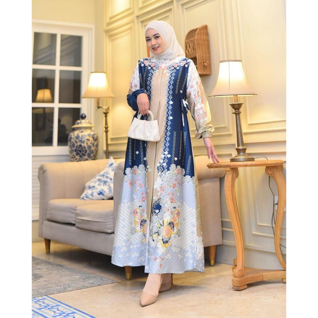 Gamis DIANA silk premium terbaru | Gamis motif bunga terbaru