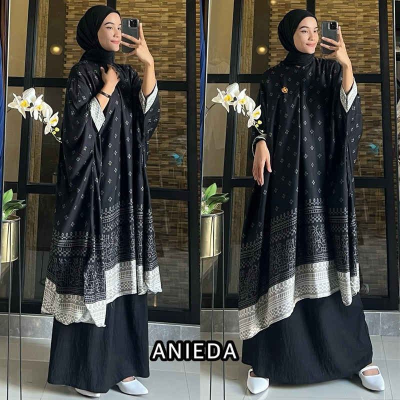 Haliza set abaya malaya couple by anieda material rayon premium mix polo linen premium
