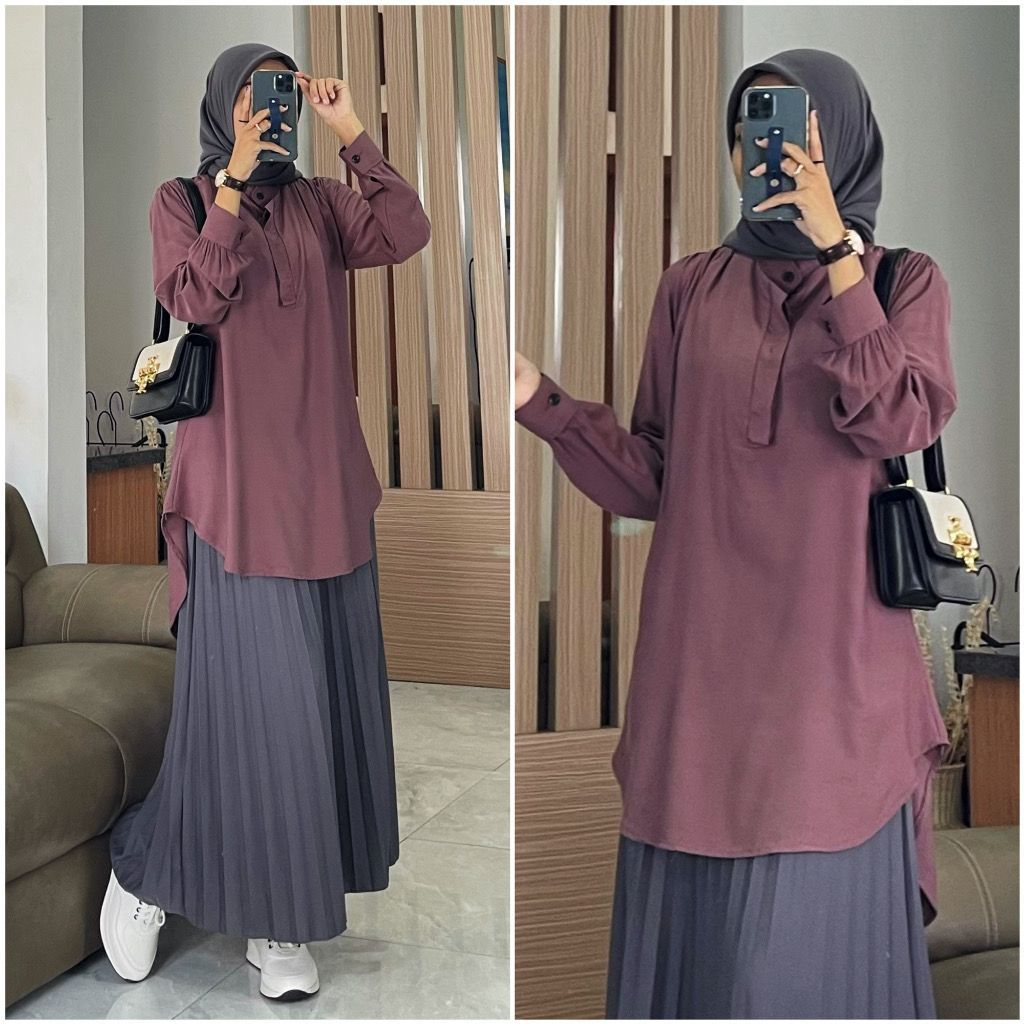 Tunik rayon twill premium // Kalina tunik // Baju atasan wanita muslim // Tunik Polos Terviral 2024