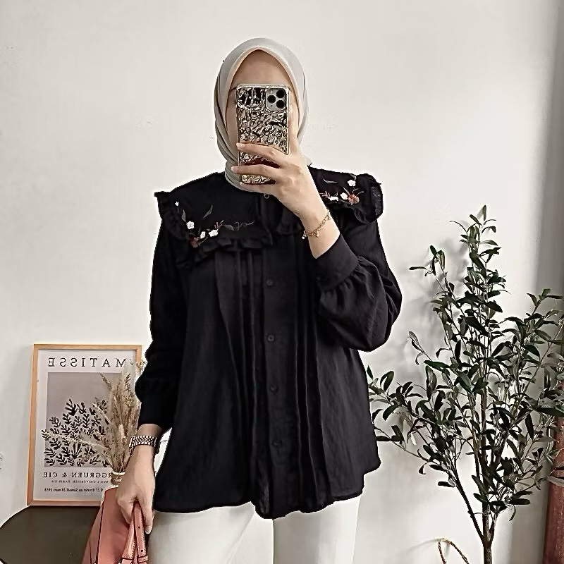 KIAZA BLOUSE ATASAN WANITA CRINGKEL AIRFLOW