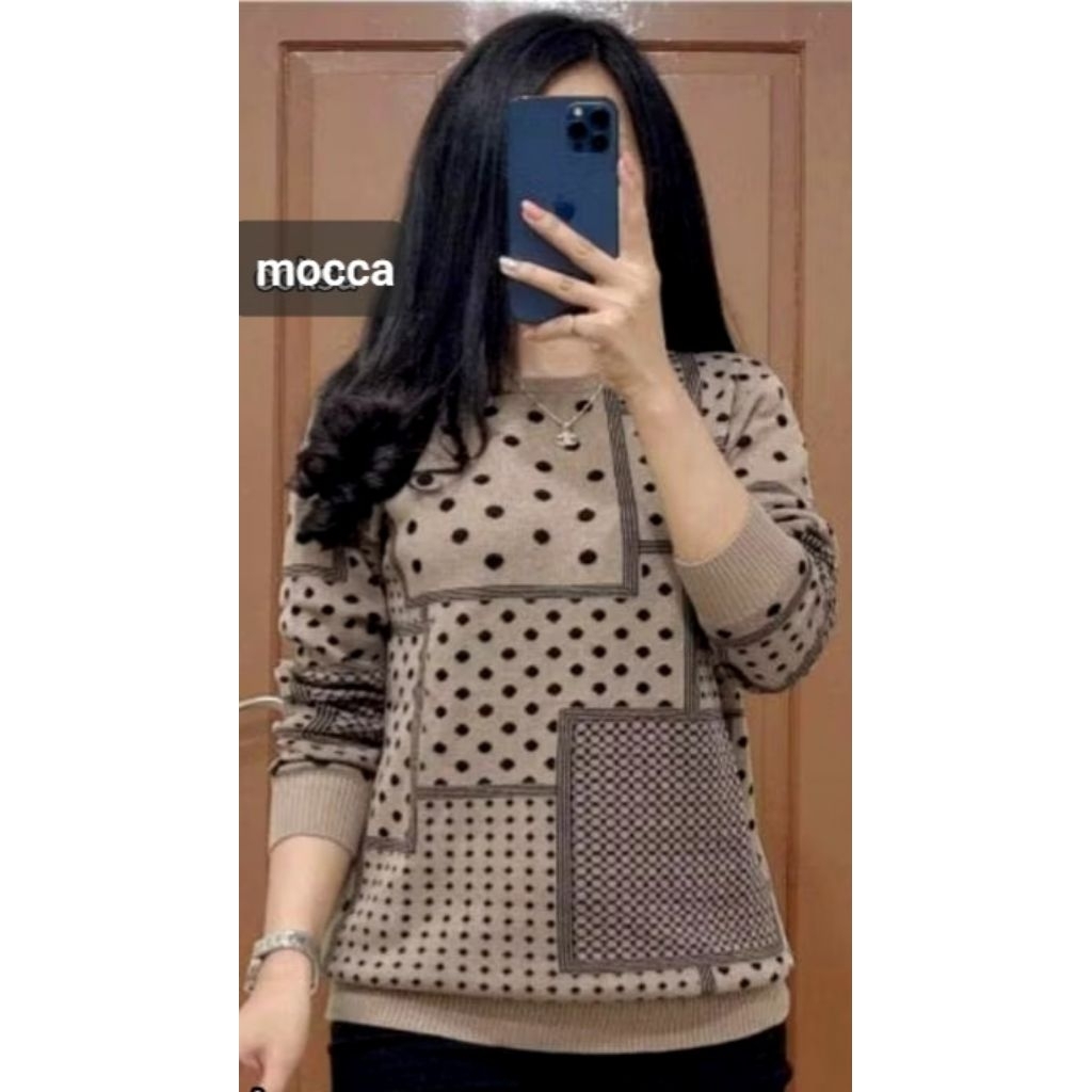 BLOUSE / BLUS / ATASAN RAJUT POLKADOT 2