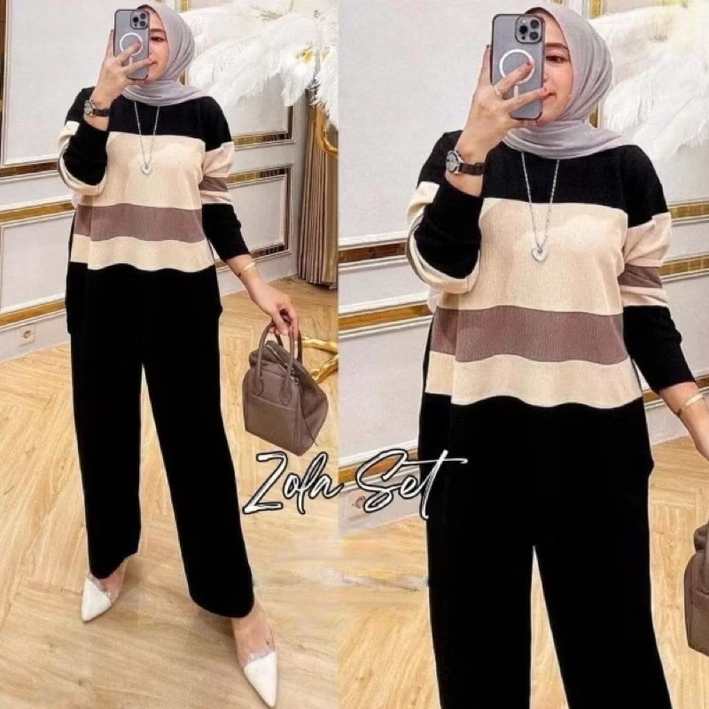 FLASHSALE!!!!   SET ZOLA KOMBINASI SETELAN WANITA VIRAL #SETELAN WANITA CRINKLE KEKINIAN TERBARU LEM