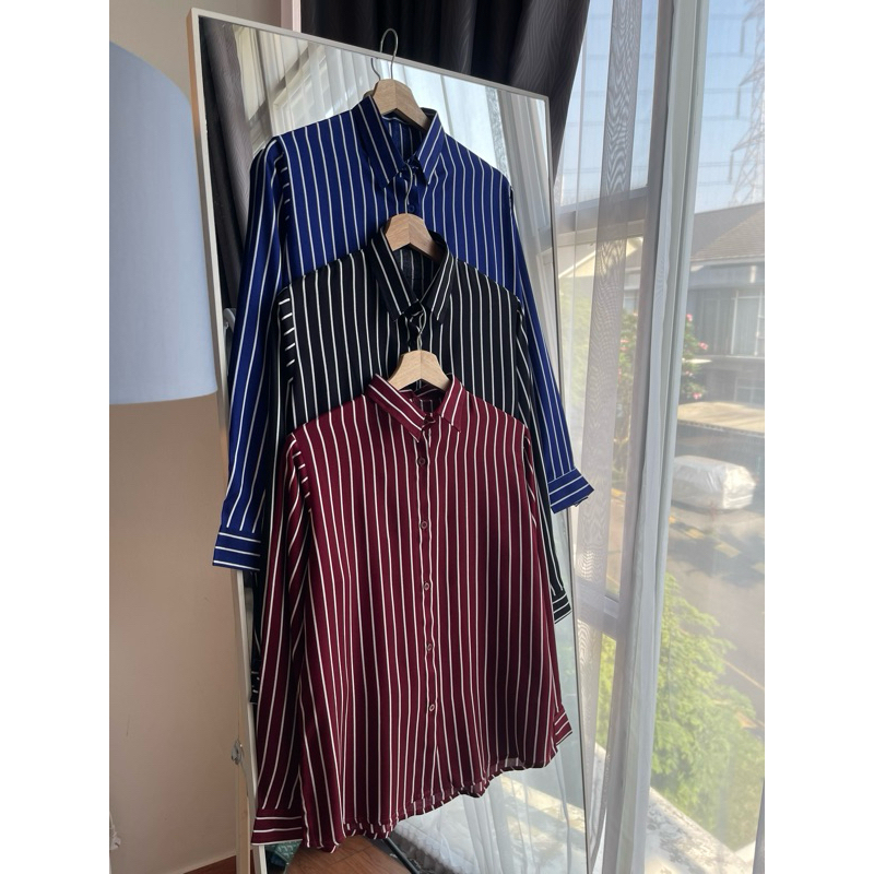 kemeja salur wanita