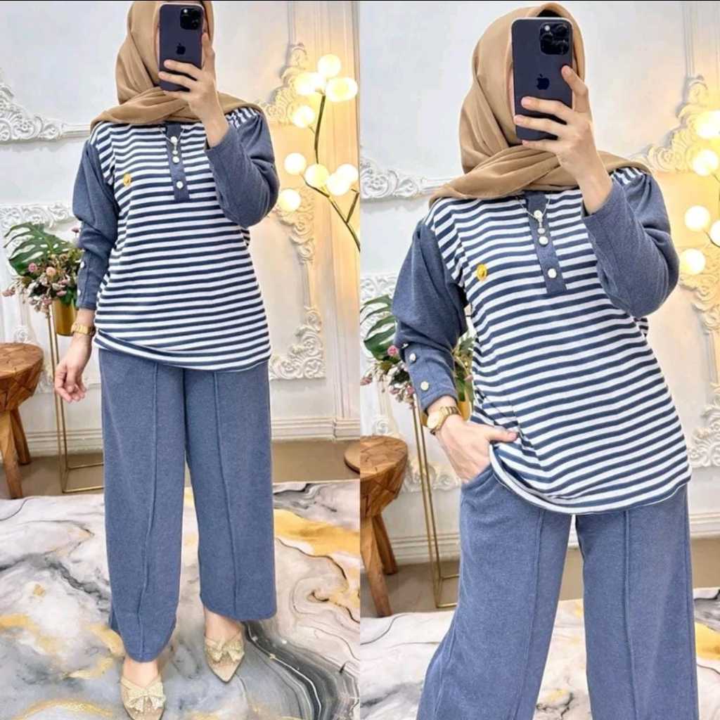 best seller oneset casual style model salur berkancing ukuran jumbo standar gratis ongkir