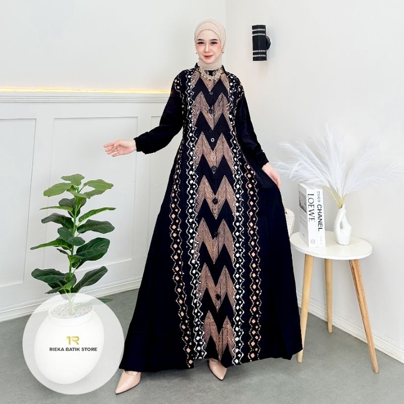 GAMIS TWILL ORIGINAL CANTIK PANJANG jumbo kancing kantong maxi gaun indah mayung klok BatikCap