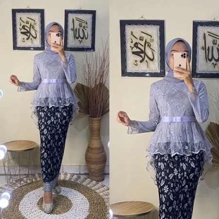 PROMO Kebaya Aurora Tile Pita Kebaya Wisuda Modern Kebaya Seragaman Baju Kabaya Lamaran Kebaya Warna
