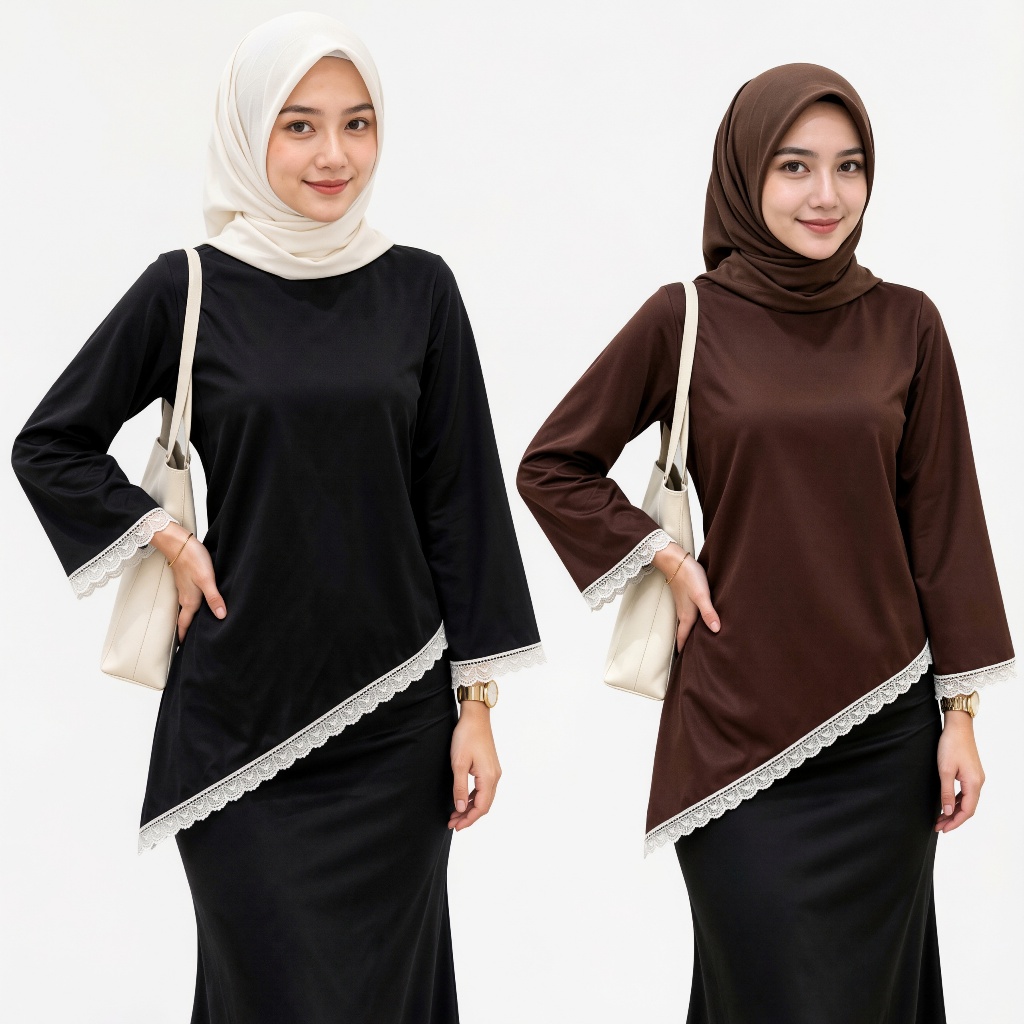 blouse atasan wanita asimetris lengan panjang - blouse asimetris wanita