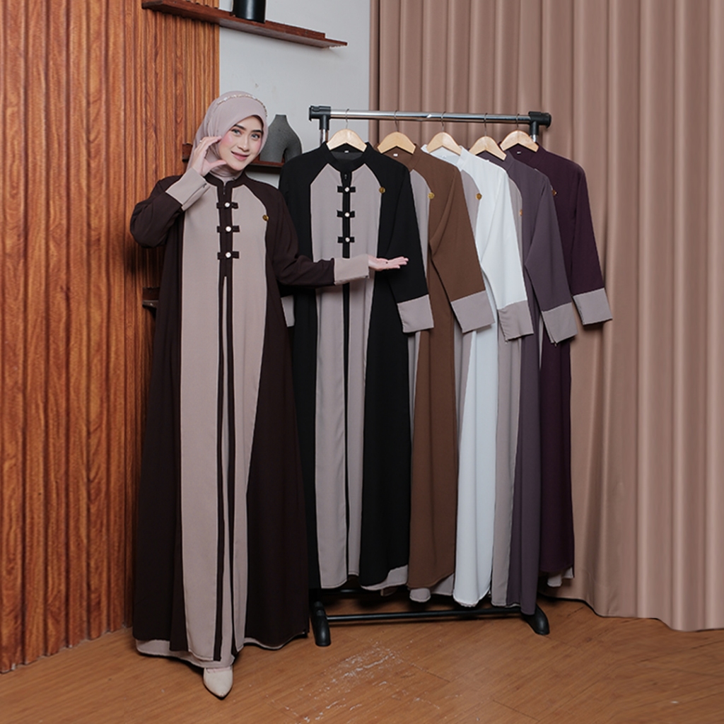 Maira - Abaya Wanita Bahan Sabrina anti UV Mewah Premium Elegan Muslim Terbaru Lebaran Busui Friendl