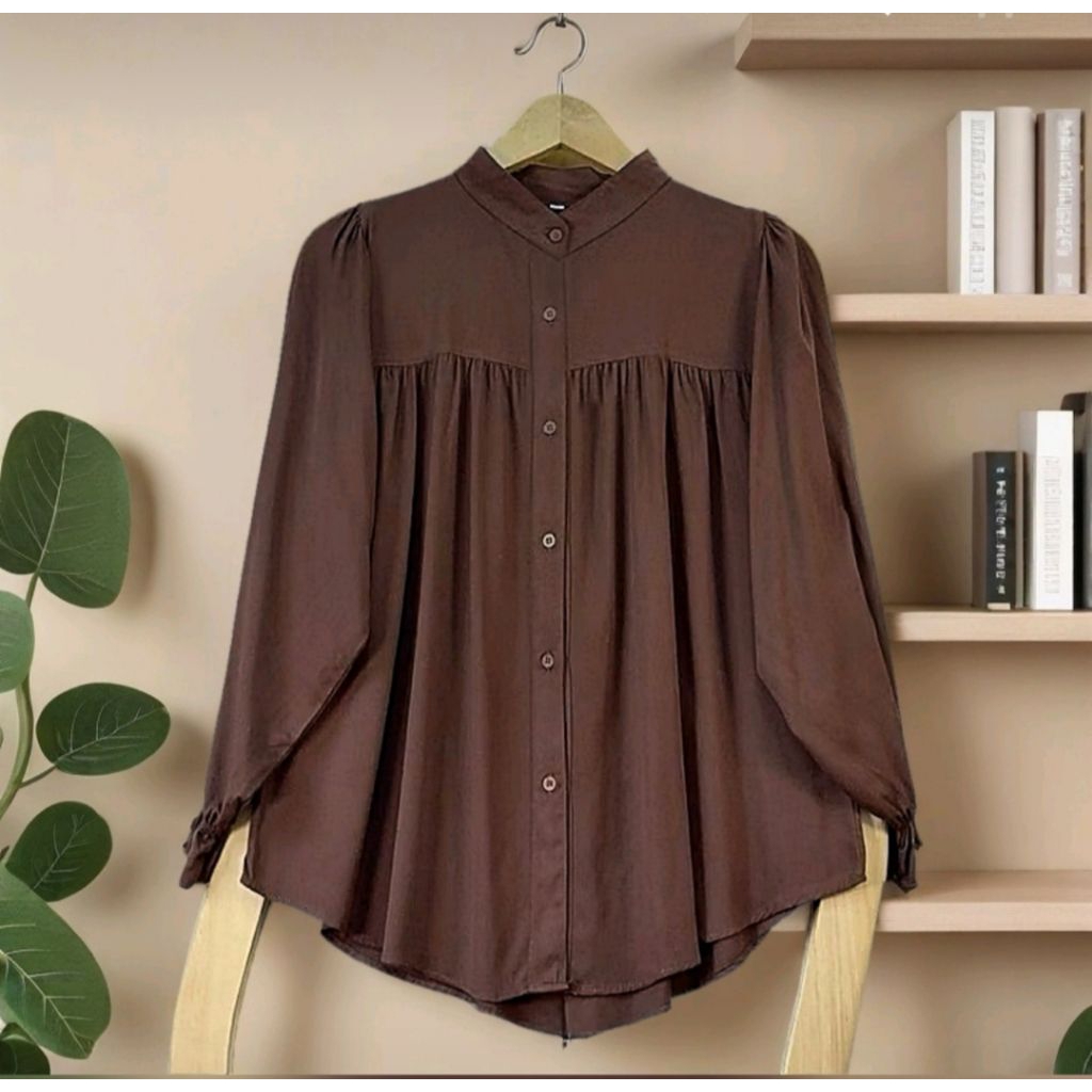 ALYSSA Blouse Baju Kemeja Atasan Wanita Rayon Twill