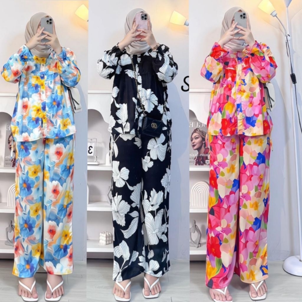 rania one set rayon diamond premium setelan rayon kancing jumbo setelan wanita