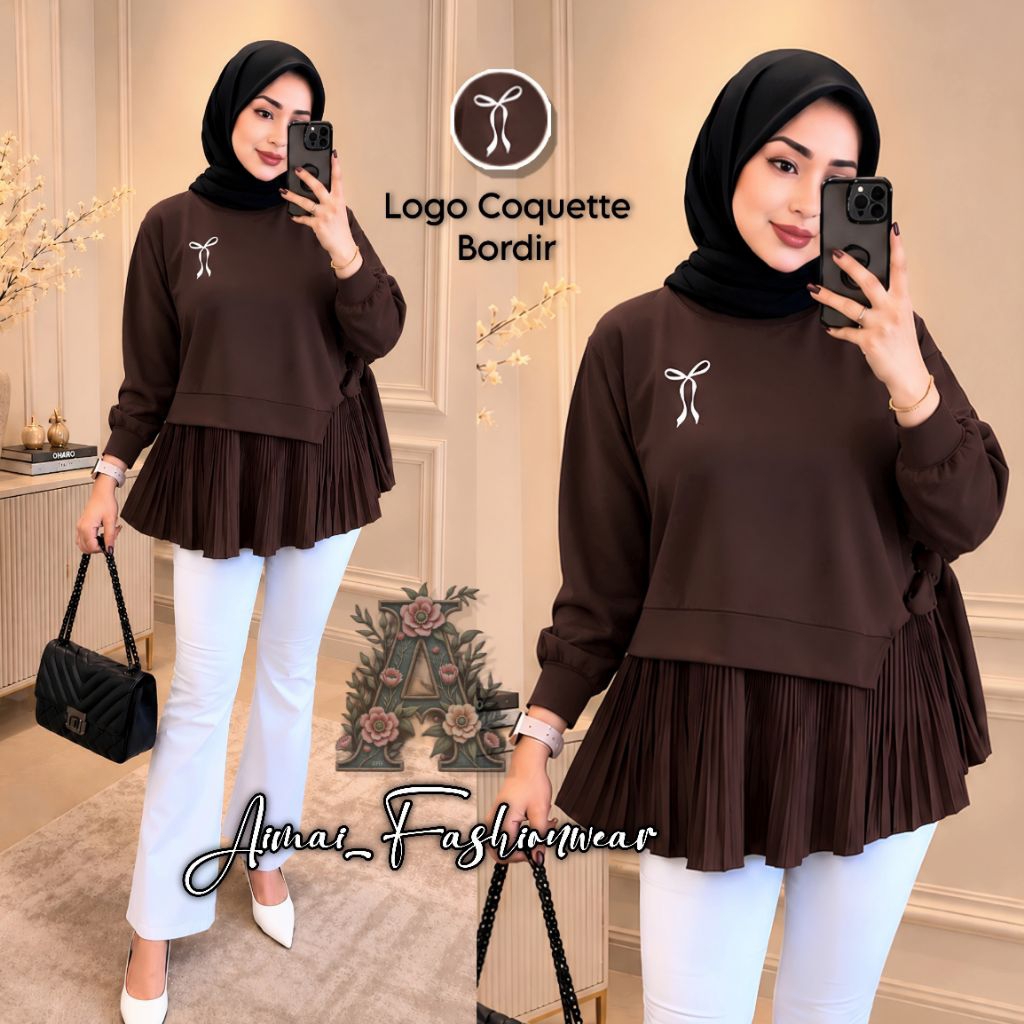 KEMEJA/BLOUSE BUSUI OOTD KASUAL KNIT PLISKET MIX BORDIR Coquette SUPER BESTSELLER 2026