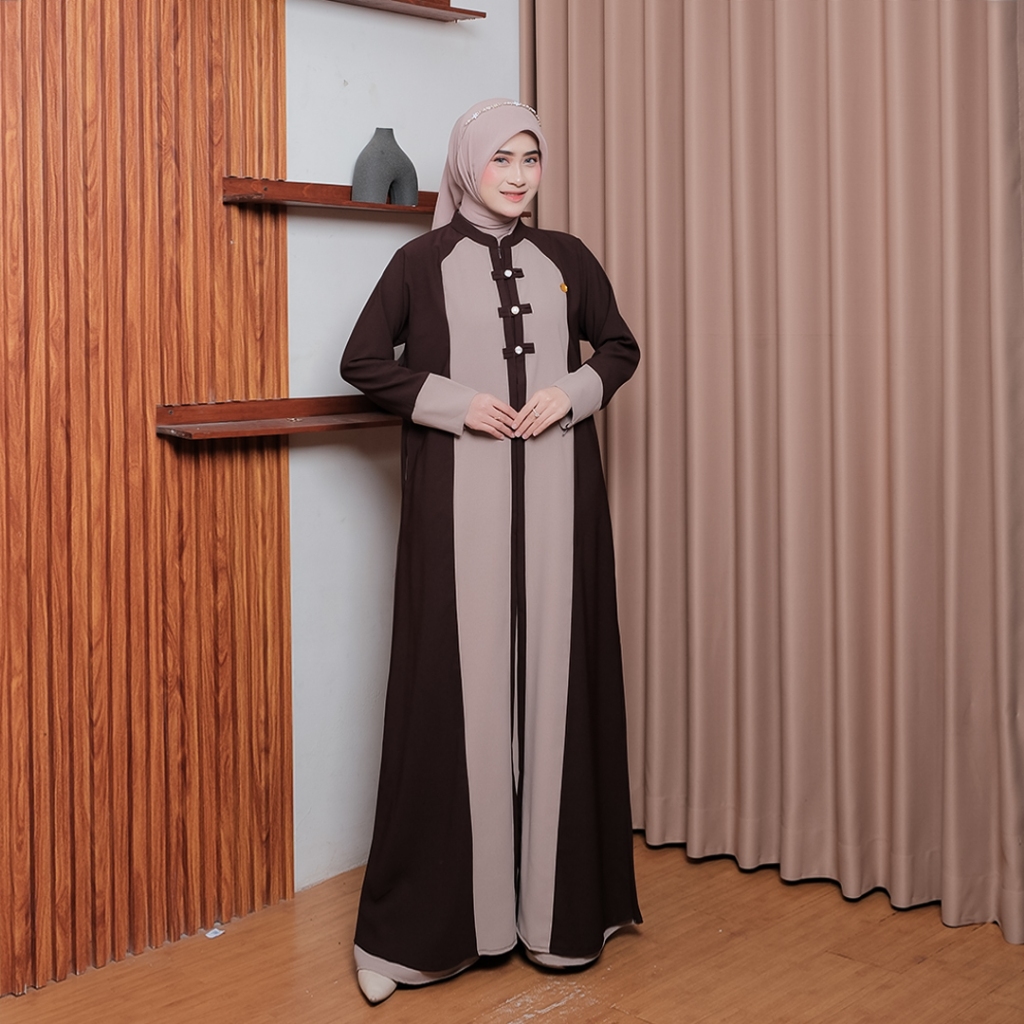 MAIRA - Abaya Wanita Bahan Sabrina anti UV  Muslim  elegan Busui Friendly