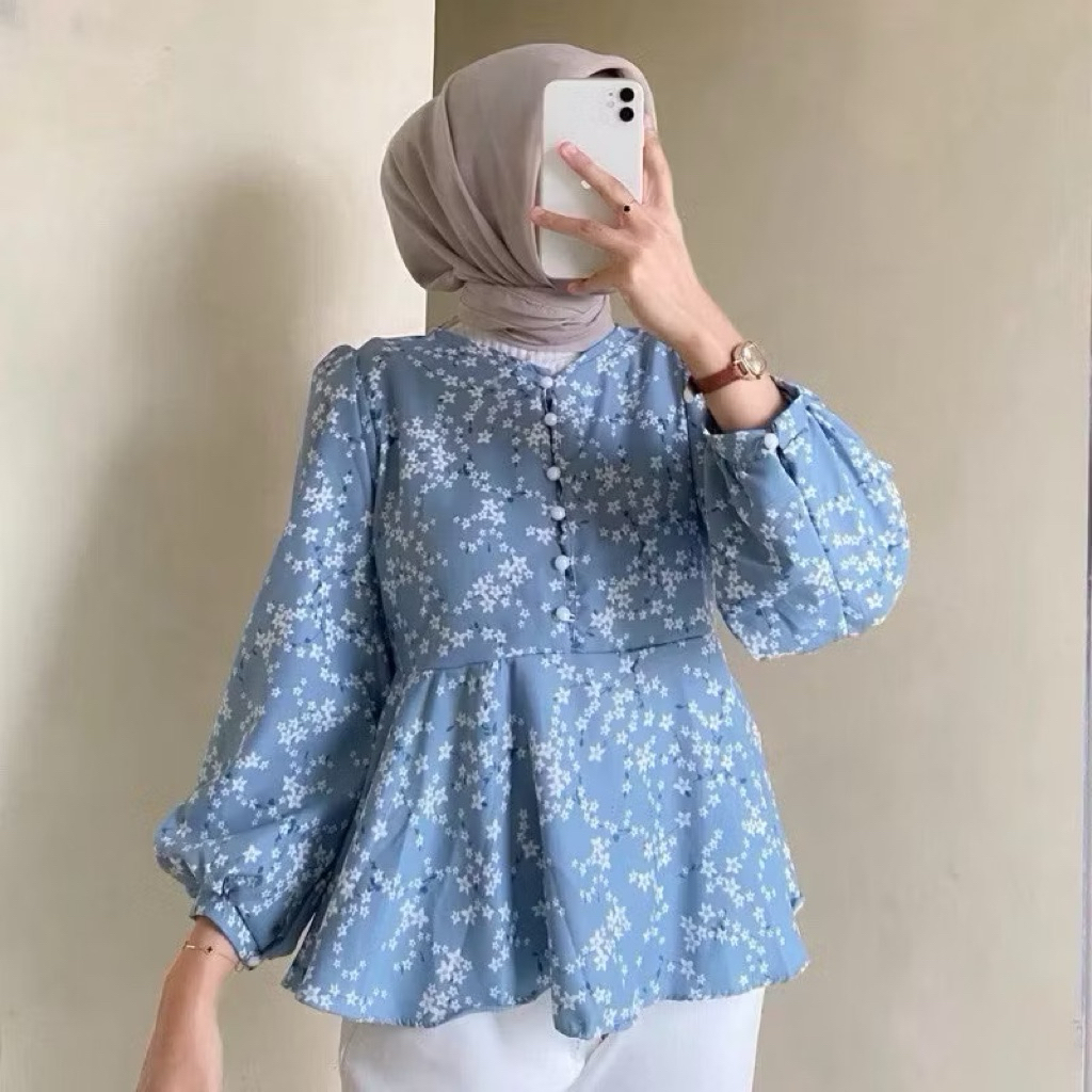 Twist Korean Vintage Flora Blous Katun Premium
