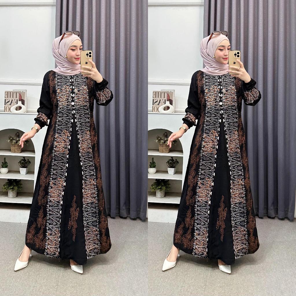 M L XL XXL Gamis Twill Rayon Pekalongan FULL KANCING Warna Soft Gamis Wanita Kekinian Gamis Syar'i T