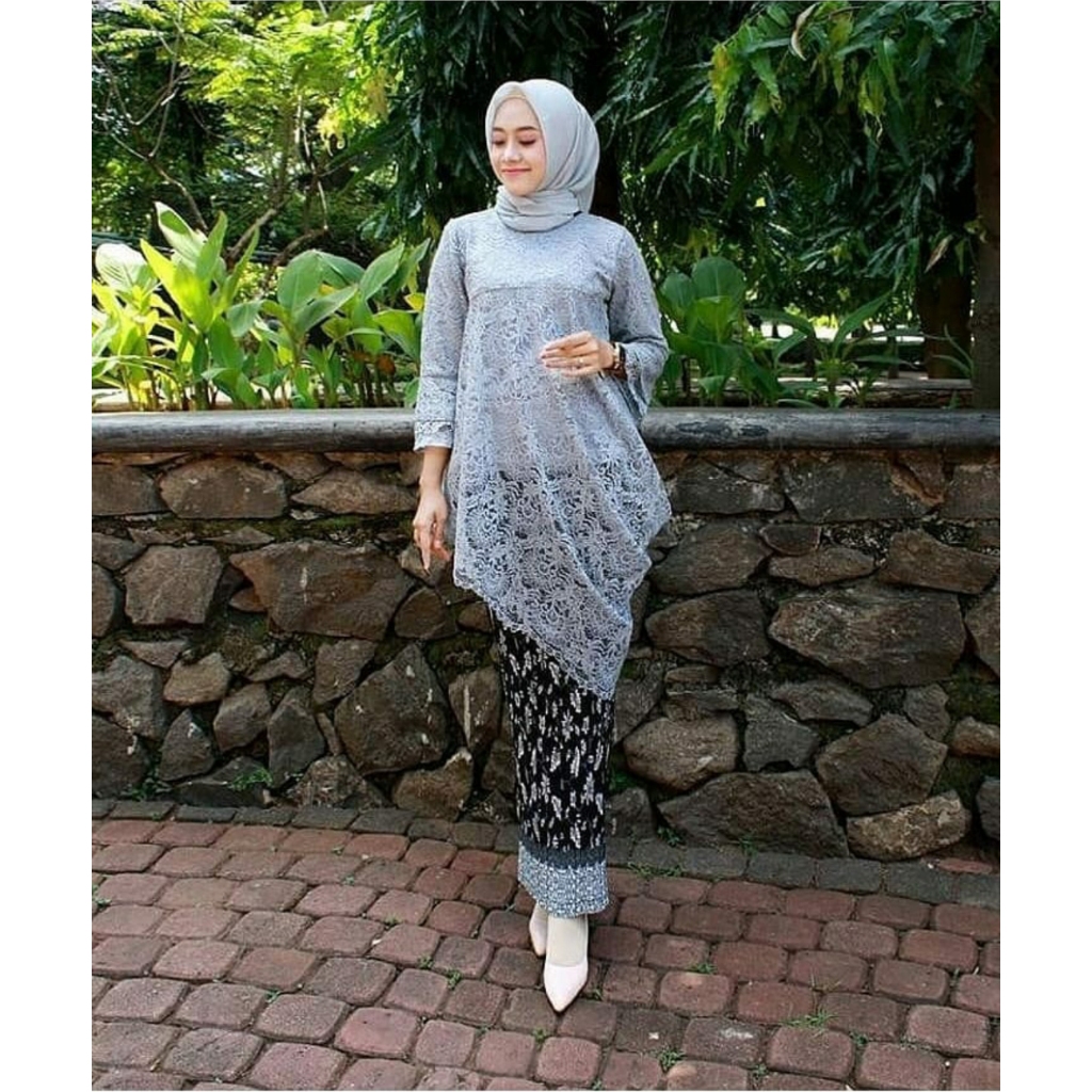 Kebaya Tunik Miring Brukat Elegan / Seragam Bridesmaid / Kebaya Wisuda / Kebaya Brukat Modern